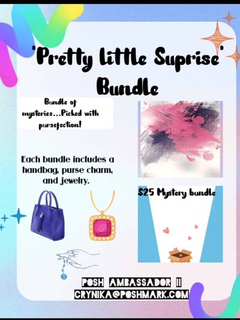 Mystery Surprise Bundle - Includes Handbag, Charm, And Jewelry